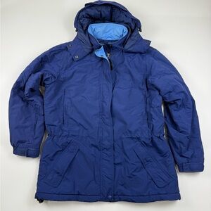 L.L. Bean Penobscot OKH35 Parka Jacket Womens Med Blue Insulated Hooded Zip